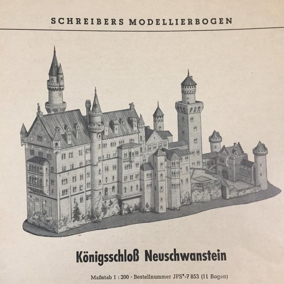 Vintage Castle Model Book Schloss Neuschwanstien German Edition JR Schreiber - Picture 4 of 10